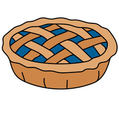 simple cute jam pie illustration, autumn dessert