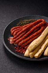 Grissini breadsticks, an Italian wheat pastry, are a great lunch snack. Grissini breadsticks