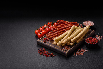 Grissini breadsticks, an Italian wheat pastry, are a great lunch snack. Grissini breadsticks