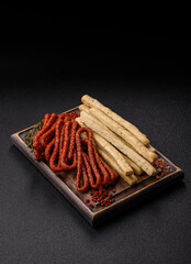 Grissini breadsticks, an Italian wheat pastry, are a great lunch snack. Grissini breadsticks