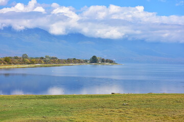 landscape along lake Kerkini in Greece