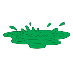 green toxic liquid Puddle Illustration 