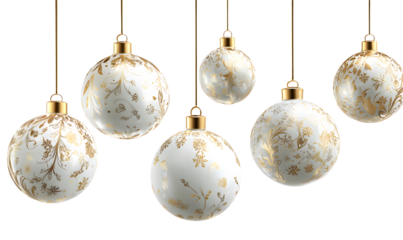 PNG Elegant festive Christmas ornaments, element set on transparent background