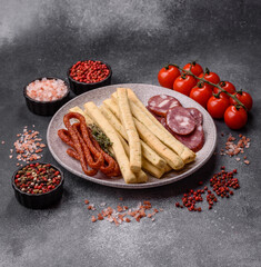 Grissini breadsticks, an Italian wheat pastry, are a great lunch snack. Grissini breadsticks