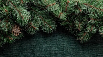 Evergreen tree branches showcase vibrant green needles and intricate textures, ideal for home decor or nature appreciation
