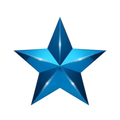 Obraz premium Stunning blue star with glossy finish, perfect for awards, branding, or highlighting top quality and achievement, premium design element