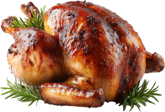 Christmas Grilled Turkey – Roasted Holiday Turkey PNG, Transparent Background, Professional High-Resolution Food Asset for Festive Design