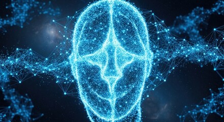 Futuristic Brain Illustration - Artificial Intelligence and Neural Network Concept.