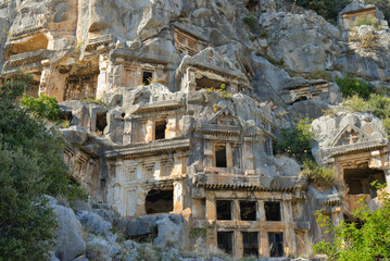 Lycian tombs in the Myra, Turkey historical site