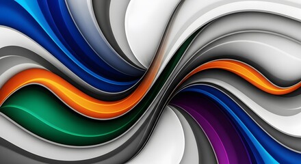 Abstract swirling waves of vibrant colors creating a dynamic and modern background design