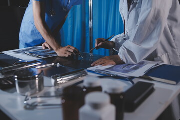 Doctors are meeting at the hospital to discuss treatment options and share experiences with colleagues.