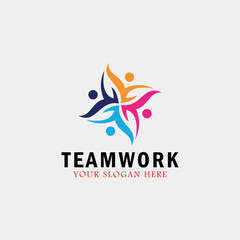 teamwork logo design vector
