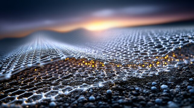 Layered graphene sheets with interlayer molecular bonds, illustrating supercapacitor energy storage and high-density applications.