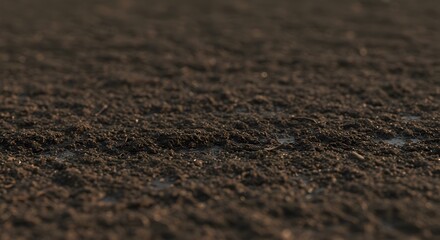 The texture of damp earth being prepared for planting.