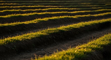 The texture of mineral-rich, terraced soil.