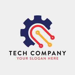 tech home techno logo design vector