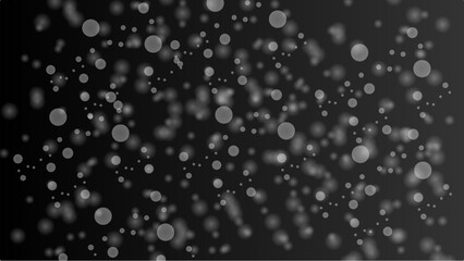Soft Glowing White Bokeh Particles Floating on Dark Background – Abstract Winter Snowfall Light Effect for Christmas and New Year Designs