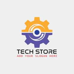 Obraz premium tech home techno logo design vector