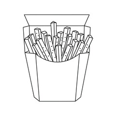 line art french fries vector illustration