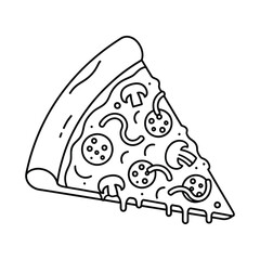 clean line art vector of a pizza slice