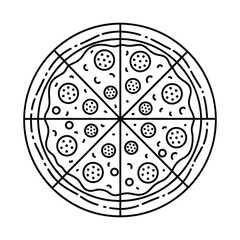 line art of a pizza slice 