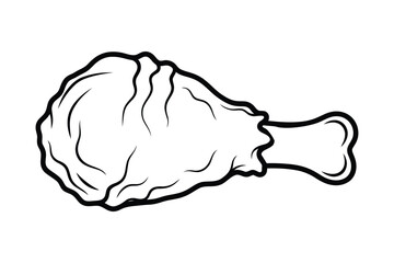 A simple silhouette vector of a fried, chicken