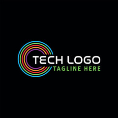 tech logo design vector