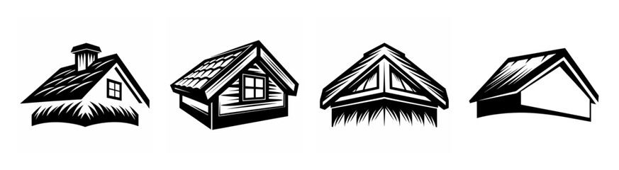 Collection of hand-drawn architectural roof designs showing different styles and structures