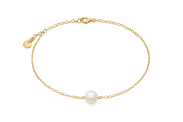 Golden pearl bracelet with chain and clasp