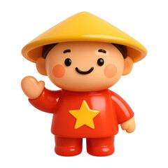 Fototapeta premium PNG Cute character waving hello.