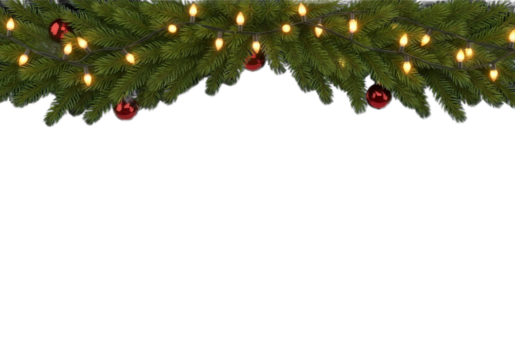 christmas tree branch with red balls