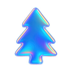 Fototapeta premium PNG Holographic Christmas tree illustration
