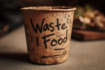 A charcoal scribble drawing of a compost bin with a message.
