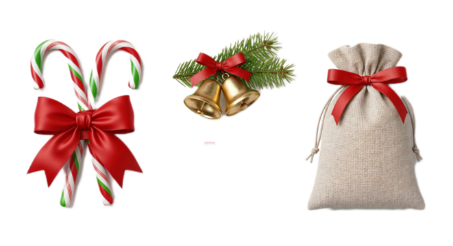 christmas bells on white background