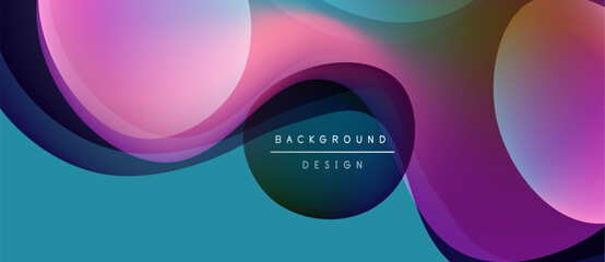 Abstract colorful waves, flowing shapes. Gradient hues blend, creating dynamic background design. Modern aesthetic, vibrant composition.