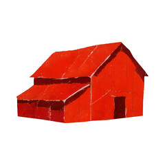 PNG Rustic red barn illustration.