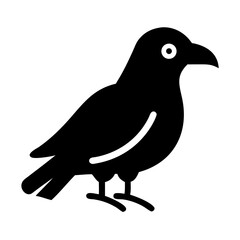 Fototapeta premium Black crow silhouette icon icon