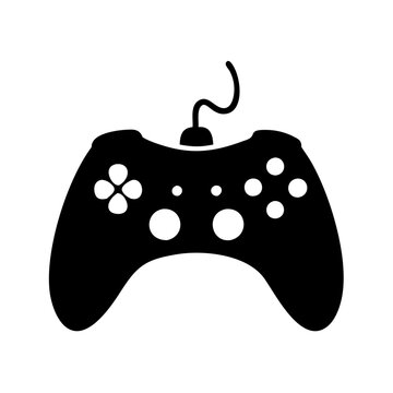 Video game controller with buttons and joystick icon