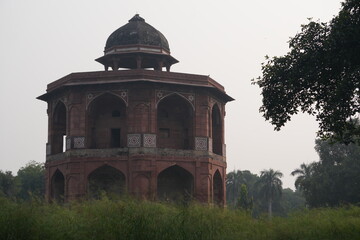 OLD FORT QUILA Historic Mughal Pavilion with Dome in Green Landscape