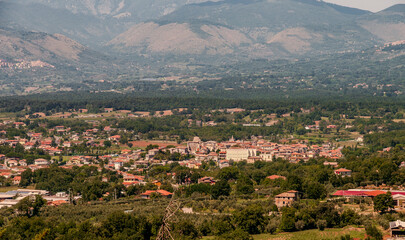 Fototapeta premium Amaseno is located in the Amaseno Valley, between the Ausoni (to the east-south-west) and the Lepini mountains (to the north).