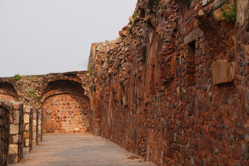 Ancient Stone Walls of Fort Complex with Warm Textures