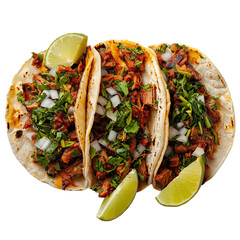 Mexican tacos on white background.png