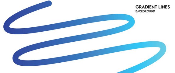 Dark to Light Blue Gradient Line – Abstract Flowing Curve on White Background