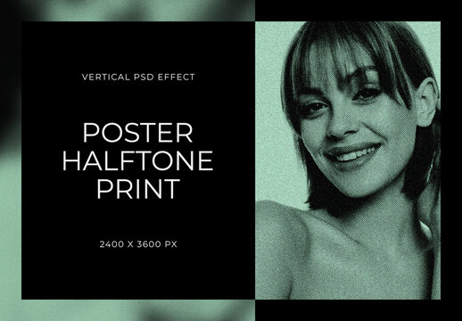 Poster Print Texture Vertical Image Effect Mockup