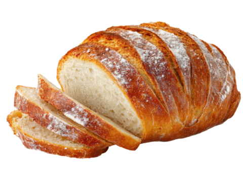 A slice of bread with a sprinkle of powdered sugar on top