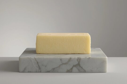 Block of butter on marble slab