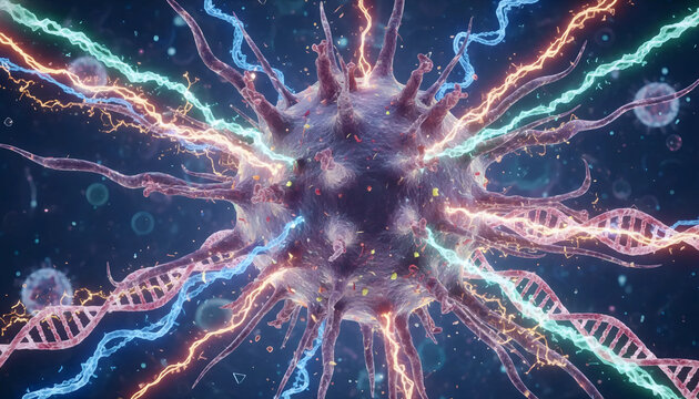 Neuron Fire & DNA | Neural Network & Genetic Code Fusion | Brain Science Visualization

