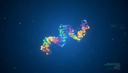 Rainbow DNA Helix | Genetic Diversity Visualization | Biotech & Sci-Fi Science Art