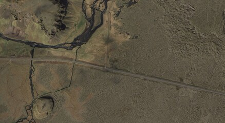 Iceland Ring Road Aerial View Hringvegur Volcanic Landscape