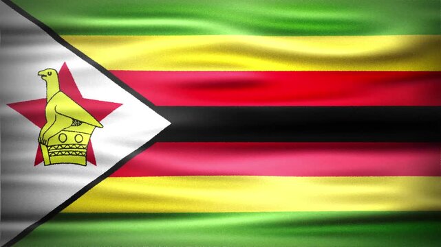 Wavy Flag of ZIMBABWE Animation, Short Looping Video of National Symbol